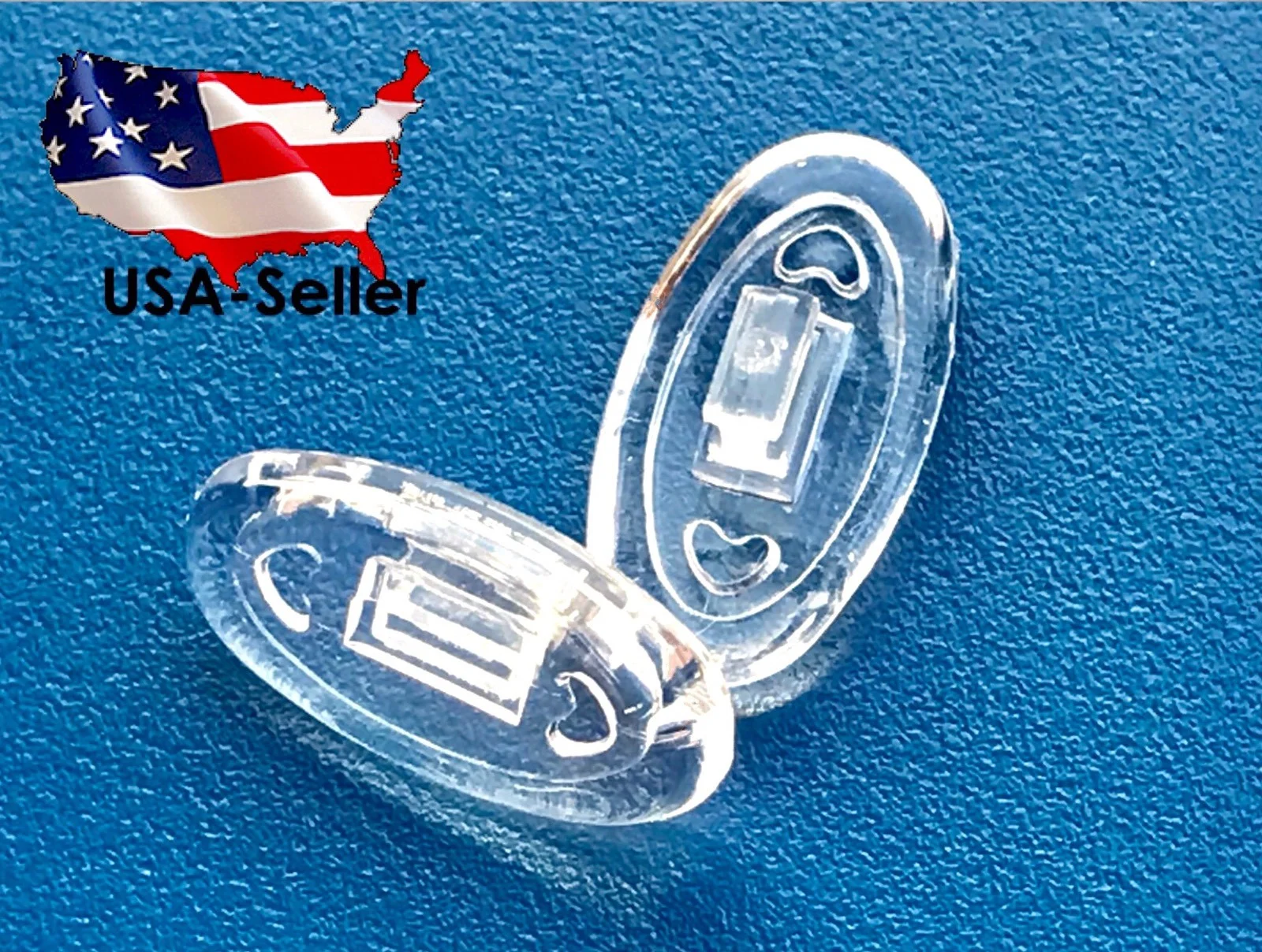 2x Snap On Nose Pads for Oakley Eyeglasses Metal Plate, Square Wire, Keel Blade