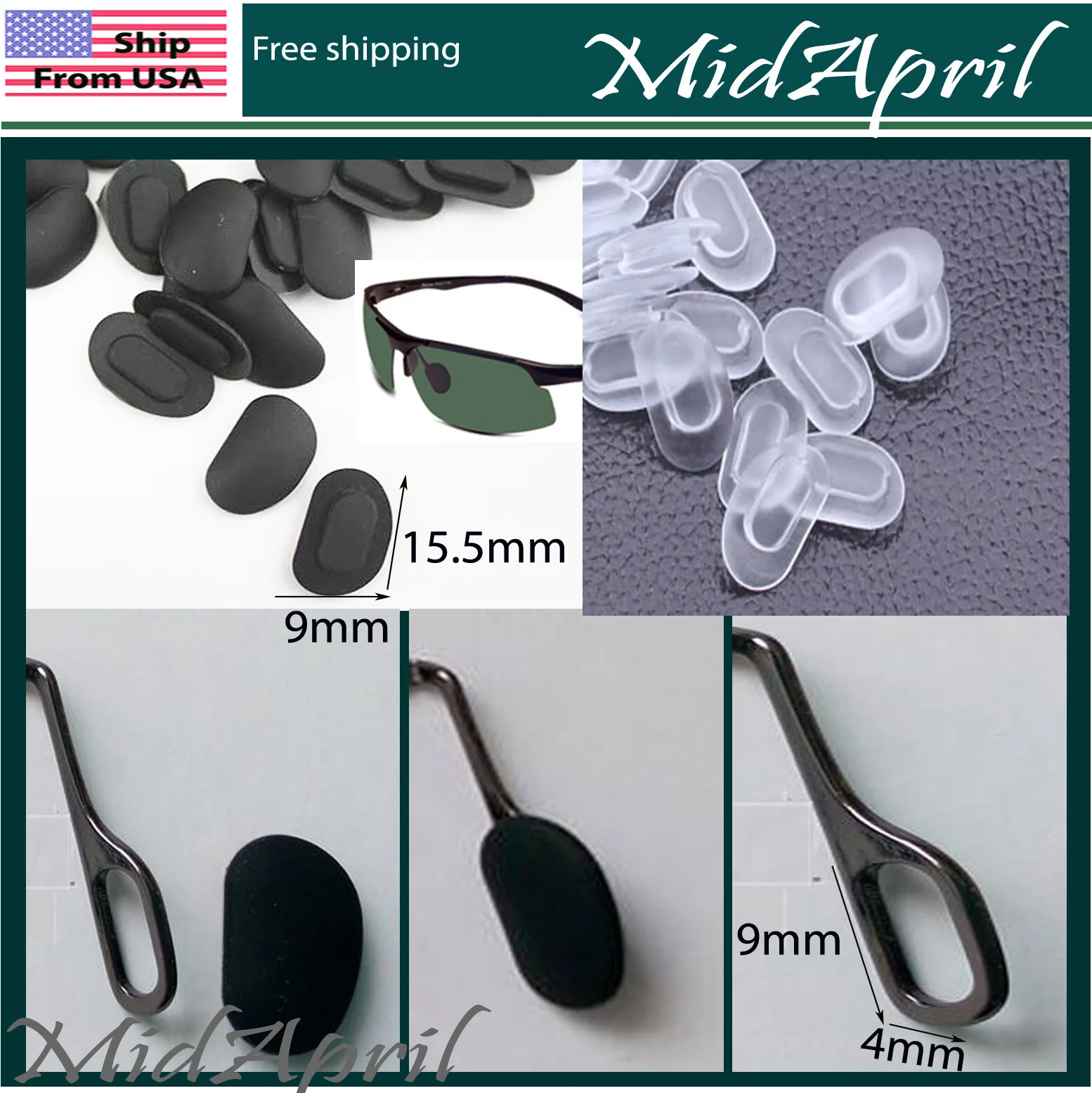 Eyeglass NOSE PADS High Quality SILICONE push on sunglasses oakley Bolon