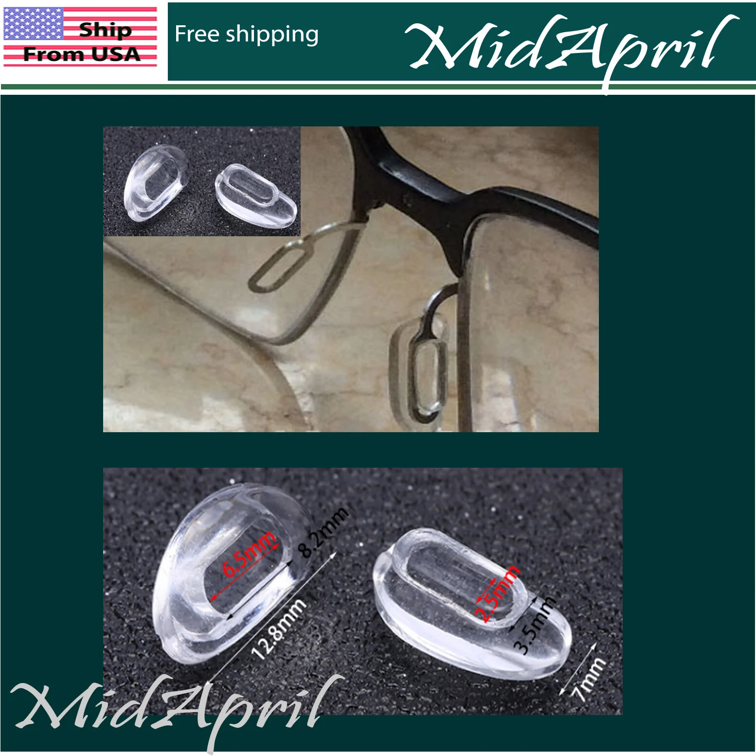 Eyeglass NOSE PADS oakley Bolon push in sunglasses Eyeglass NOSE PADS clear