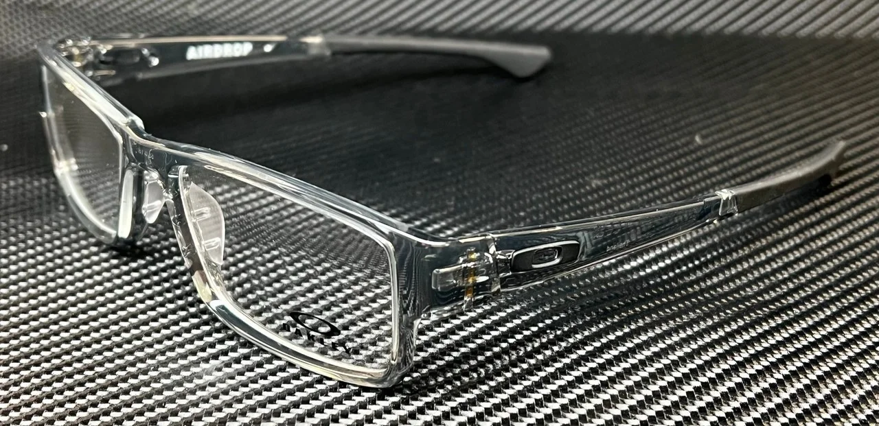 NEW OAKLEY OY 3002-0246 STEEL PLATE XS CHROME AUTHENTIC EYEGLASSES W/CASE 46-14 4
