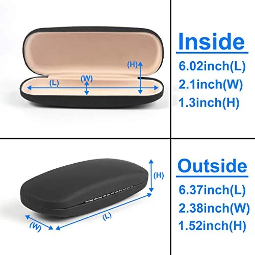 Oakely Black Clamshell Sunglasses Eyeglasses Case Zipper Oval Holder 2