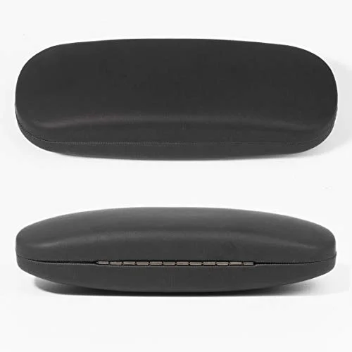 Oakely Black Clamshell Sunglasses Eyeglasses Case Zipper Oval Holder 4