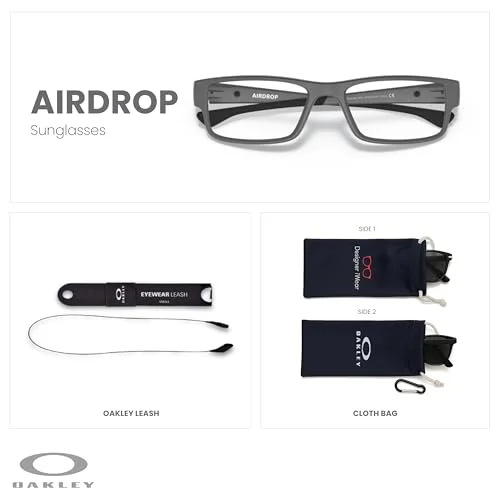Oakley Airdrop OX8046 Eyeglasses Men Satin Black Rectangle 59 New 100% Authentic 2