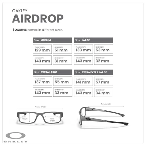 Oakley Airdrop OX8046 Eyeglasses Men Satin Black Rectangle 59 New 100% Authentic 4