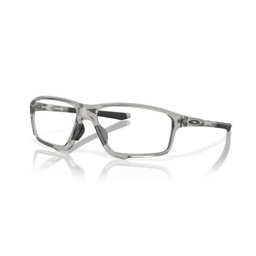 Oakley Crosslink Zero OX8080 808004 58MM Polished Grey Shadow Square Eyeglasses for Men + Bundle Accessory Leash Kit, Microfiber Pouch