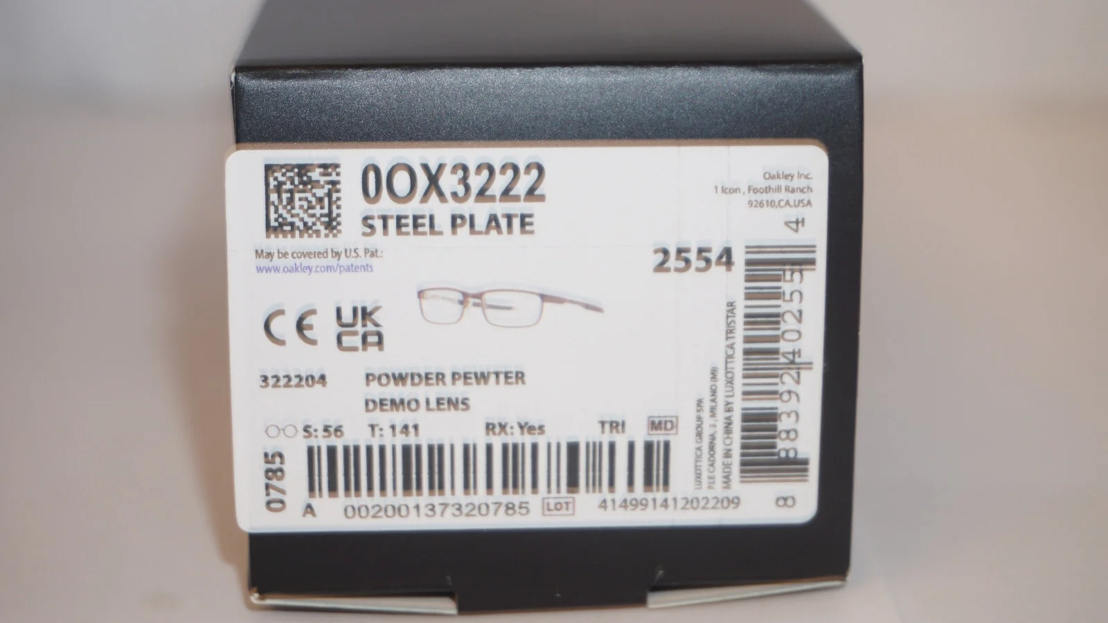 OAKLEY Eyeglasses New STEEL PLATE Powder Pewter OX3222-0456 56 18 141 3