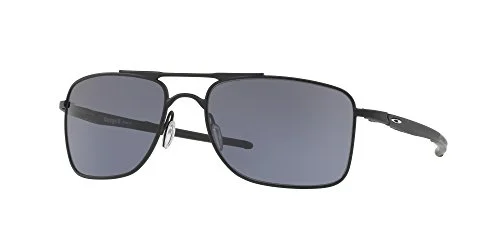 Oakley Mens OO4124 Gauge 8 Rectangular Sunglasses, Matte Black/Grey, 62 mm